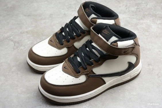 Brown Beige Force x 314197-168 07 Mid Scott Nike Kids 1 Travis Air 0803